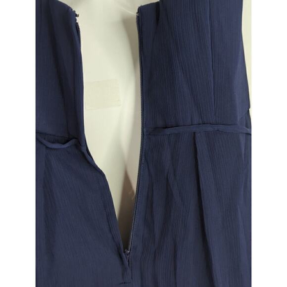 David's Bridal Women's Stretch Solid High Low Strapless Formal Gown Navy Size 8 - Picture 8 of 10